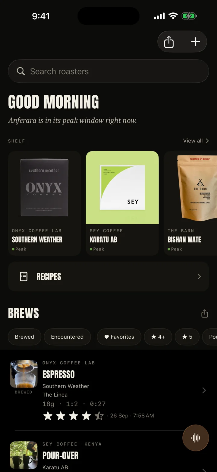 The Bench: this morning's brews and the coffees on the shelf